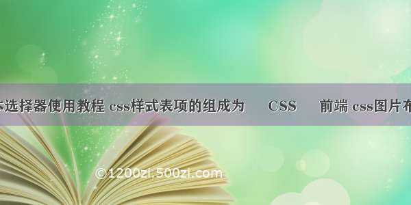 css基本选择器使用教程 css样式表项的组成为 – CSS – 前端 css图片布局实例