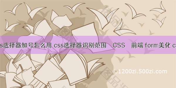 css选择器加号怎么用 css选择器识别范围 – CSS – 前端 form美化 css