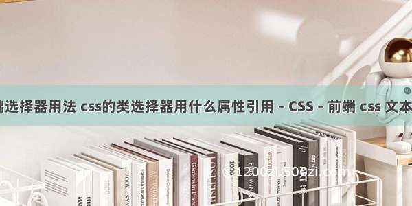 css基础选择器用法 css的类选择器用什么属性引用 – CSS – 前端 css 文本框 验证