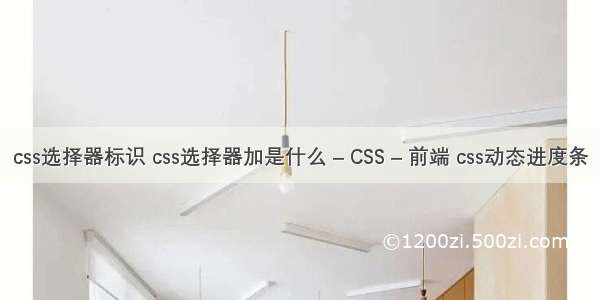 css选择器标识 css选择器加是什么 – CSS – 前端 css动态进度条