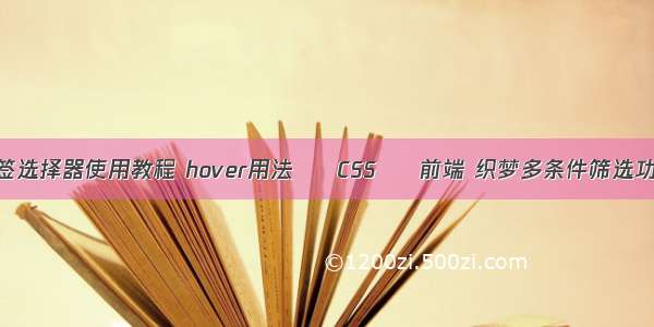 css标签选择器使用教程 hover用法 – CSS – 前端 织梦多条件筛选功能css