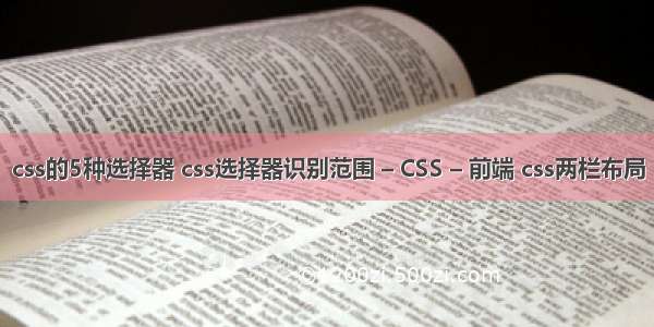 css的5种选择器 css选择器识别范围 – CSS – 前端 css两栏布局