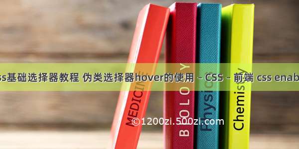 css基础选择器教程 伪类选择器hover的使用 – CSS – 前端 css enable