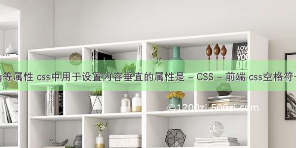 padding等属性 css中用于设置内容垂直的属性是 – CSS – 前端 css空格符号怎么打