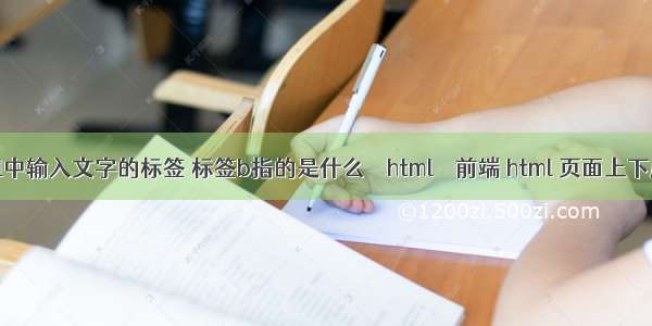 html中输入文字的标签 标签b指的是什么 – html – 前端 html 页面上下居中