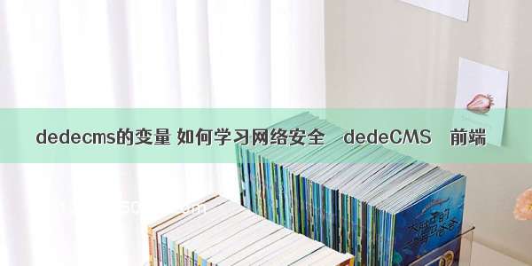 dedecms的变量 如何学习网络安全 – dedeCMS – 前端