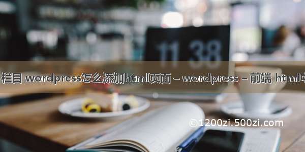 wordpress 栏目 wordpress怎么添加html页面 – wordpress – 前端 html中双引号转义