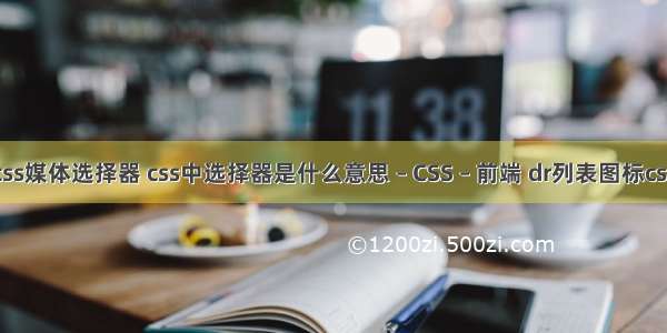 css媒体选择器 css中选择器是什么意思 – CSS – 前端 dr列表图标css