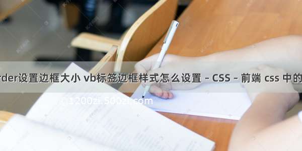 border设置边框大小 vb标签边框样式怎么设置 – CSS – 前端 css 中的 jsp