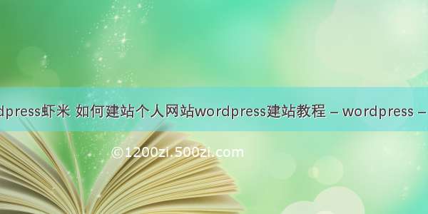 wordpress虾米 如何建站个人网站wordpress建站教程 – wordpress – 前端