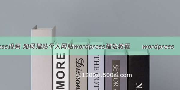 wordpress投稿 如何建站个人网站wordpress建站教程 – wordpress – 前端