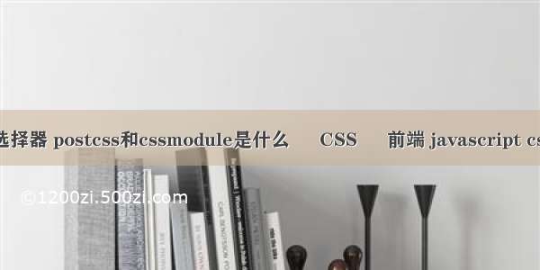 css之基本选择器 postcss和cssmodule是什么 – CSS – 前端 javascript css 图片变灰