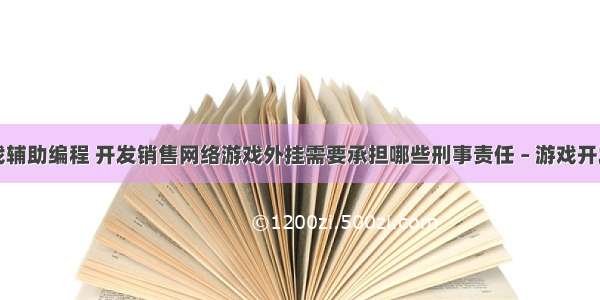 手机游戏辅助编程 开发销售网络游戏外挂需要承担哪些刑事责任 – 游戏开发 – 前端