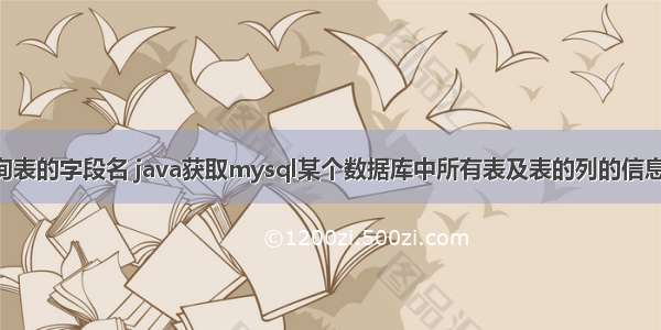 mysql查询表的字段名 java获取mysql某个数据库中所有表及表的列的信息 – 数据库 