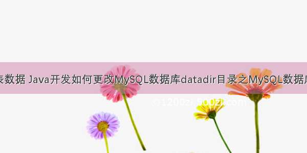 mysql修改表数据 Java开发如何更改MySQL数据库datadir目录之MySQL数据库索引实现 –