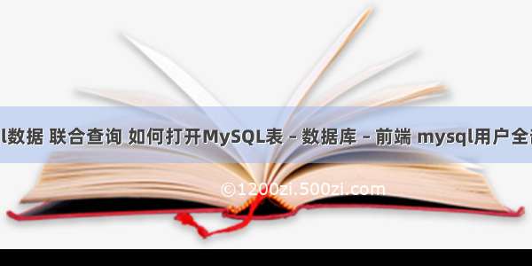 mysql数据 联合查询 如何打开MySQL表 – 数据库 – 前端 mysql用户全部权限