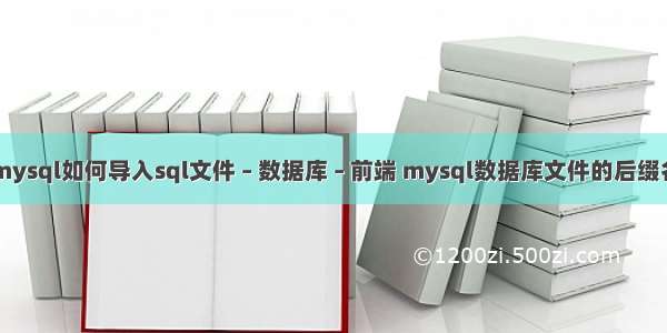 mysql如何导入sql文件 – 数据库 – 前端 mysql数据库文件的后缀名