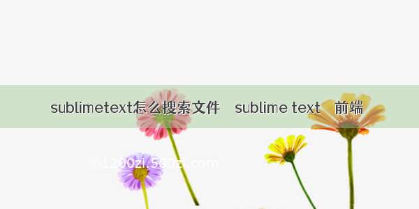 sublimetext怎么搜索文件 – sublime text – 前端