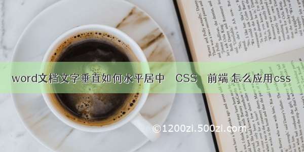 word文档文字垂直如何水平居中 – CSS – 前端 怎么应用css