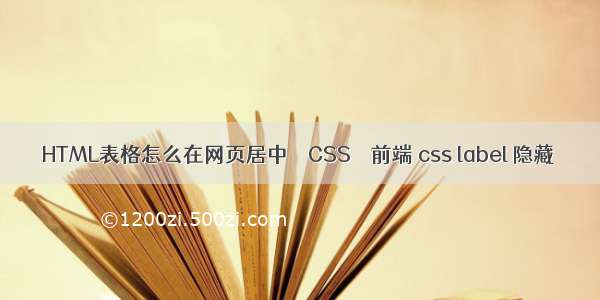 HTML表格怎么在网页居中 – CSS – 前端 css label 隐藏
