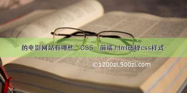 的电影网站有哪些 – CSS – 前端 html选择css样式