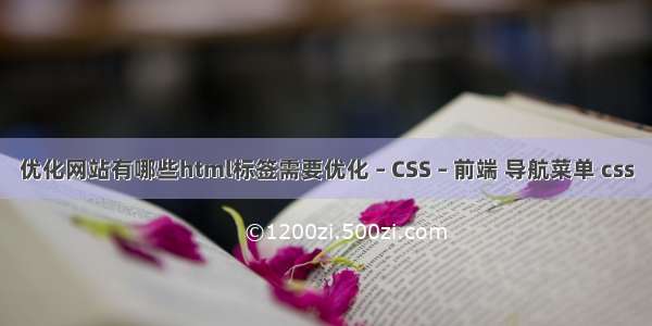 优化网站有哪些html标签需要优化 – CSS – 前端 导航菜单 css