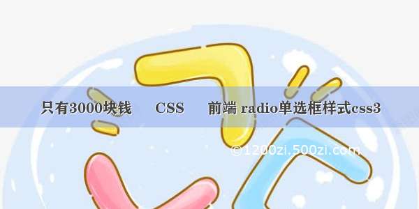 只有3000块钱 – CSS – 前端 radio单选框样式css3