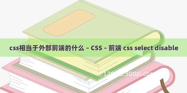 css相当于外部前端的什么 – CSS – 前端 css select disable