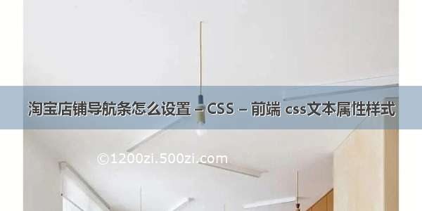 淘宝店铺导航条怎么设置 – CSS – 前端 css文本属性样式