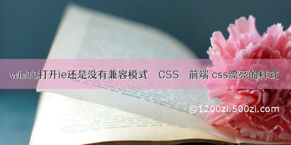 win10打开ie还是没有兼容模式 – CSS – 前端 css漂亮的样式