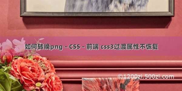 如何转换png – CSS – 前端 css3过渡属性不恢复