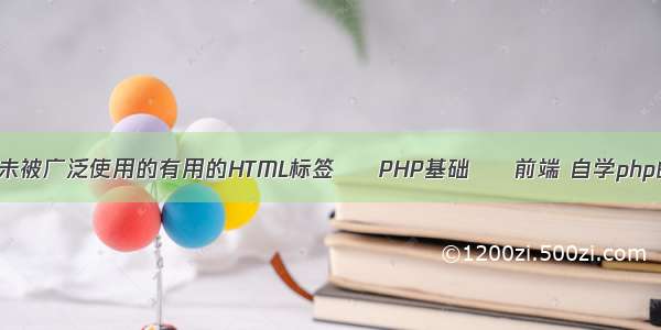 有哪些被低估未被广泛使用的有用的HTML标签 – PHP基础 – 前端 自学php的难点是哪里