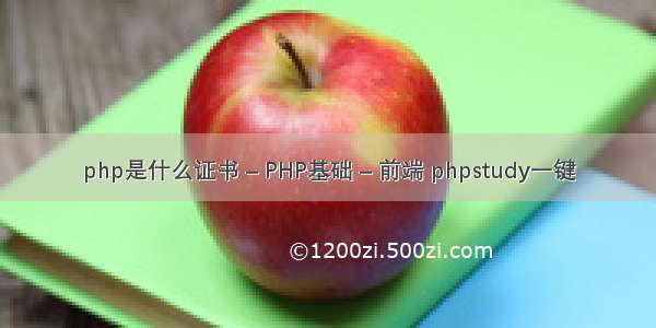 php是什么证书 – PHP基础 – 前端 phpstudy一键