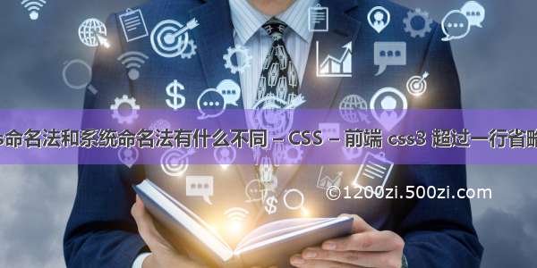 ccs命名法和系统命名法有什么不同 – CSS – 前端 css3 超过一行省略号