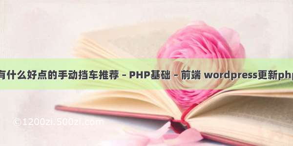 有没有什么好点的手动挡车推荐 – PHP基础 – 前端 wordpress更新php版本