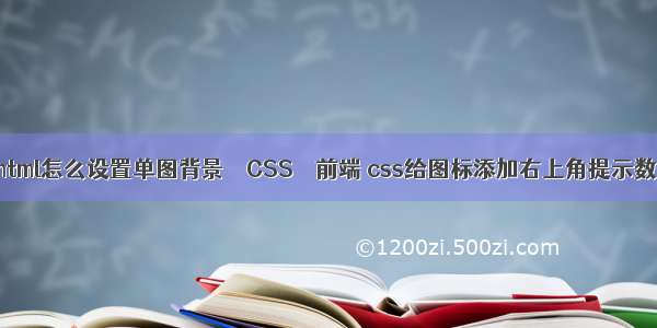 html怎么设置单图背景 – CSS – 前端 css给图标添加右上角提示数