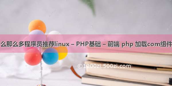 为什么那么多程序员推荐linux – PHP基础 – 前端 php 加载com组件失败