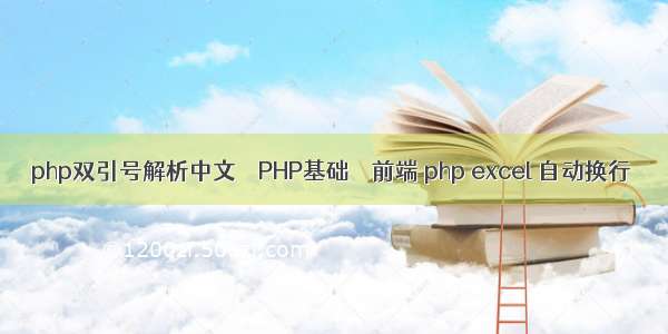 php双引号解析中文 – PHP基础 – 前端 php excel 自动换行