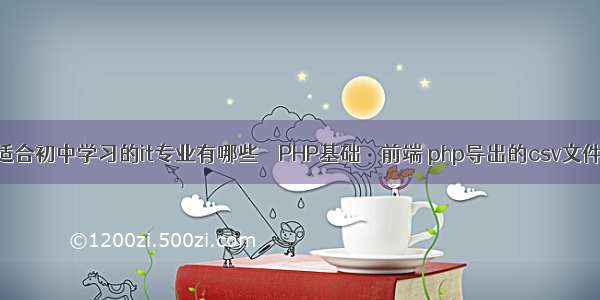 发展迅速适合初中学习的it专业有哪些 – PHP基础 – 前端 php导出的csv文件乱码问题