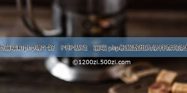 web前端和php哪个好 – PHP基础 – 前端 php根据数组为条件查询条件