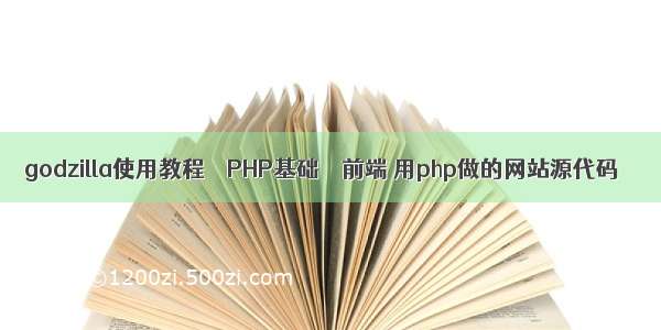 godzilla使用教程 – PHP基础 – 前端 用php做的网站源代码