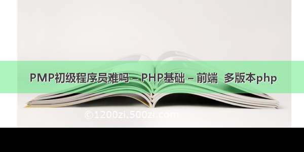 PMP初级程序员难吗 – PHP基础 – 前端  多版本php
