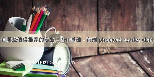 有哪些值得推荐的专业 – PHP基础 – 前端 phpexcel reader xlsm