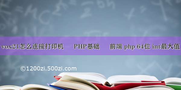 vox21怎么连接打印机 – PHP基础 – 前端 php 64位 int最大值