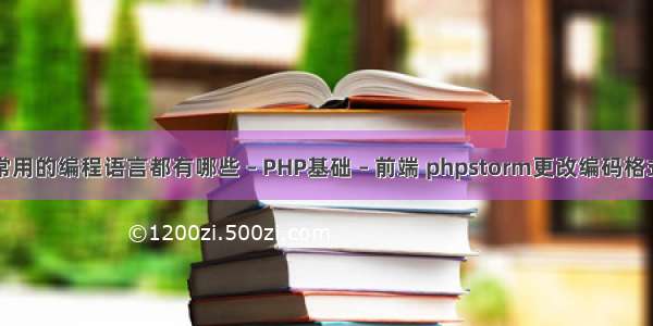 常用的编程语言都有哪些 – PHP基础 – 前端 phpstorm更改编码格式