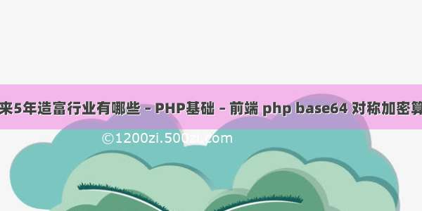 未来5年造富行业有哪些 – PHP基础 – 前端 php base64 对称加密算法