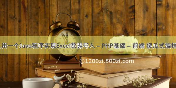 怎么用一个Java程序实现Excel数据导入 – PHP基础 – 前端 傻瓜式编程php