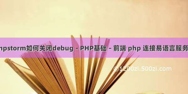 phpstorm如何关闭debug – PHP基础 – 前端 php 连接易语言服务器