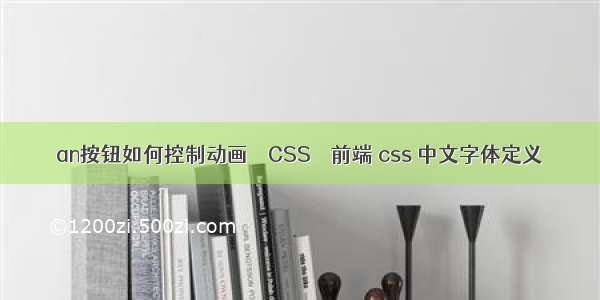 an按钮如何控制动画 – CSS – 前端 css 中文字体定义