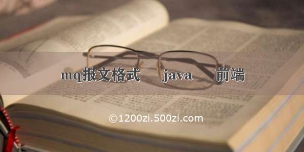 mq报文格式 – java – 前端